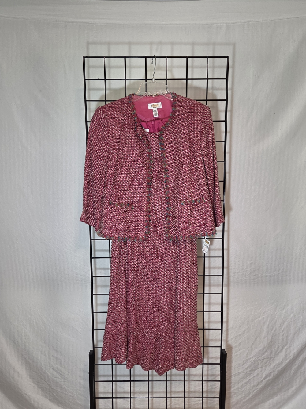 Talbots Hot Pink Tweed Skirt Suit